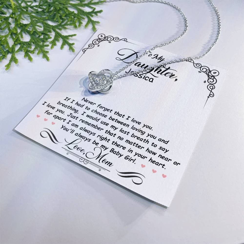 Personalized Love Knot Necklace Gift for Daughter from Mom or Dad-[product type]