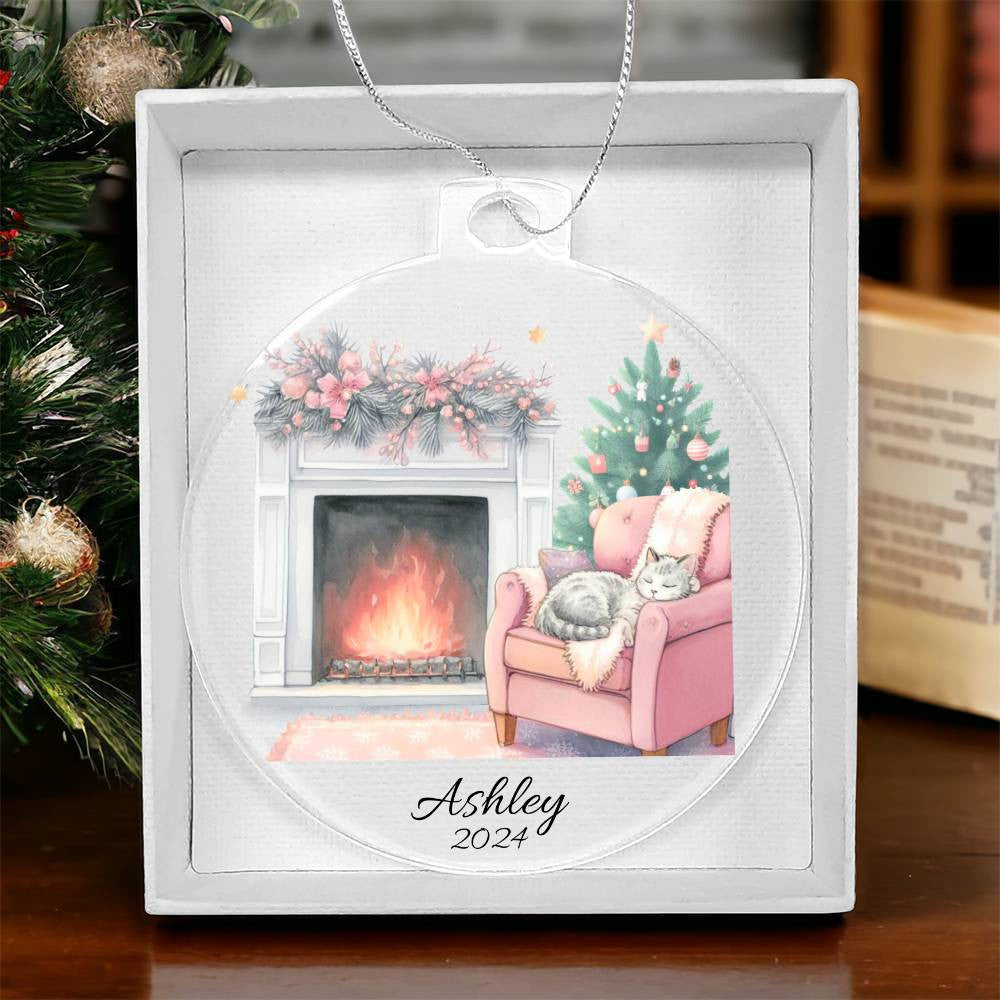 I am Dreaming Of A Pink Christmas Acrylic Christmas Ornament-[Heartfelt Family Gift]