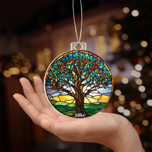 Tree of Life Stained Glass Ornament