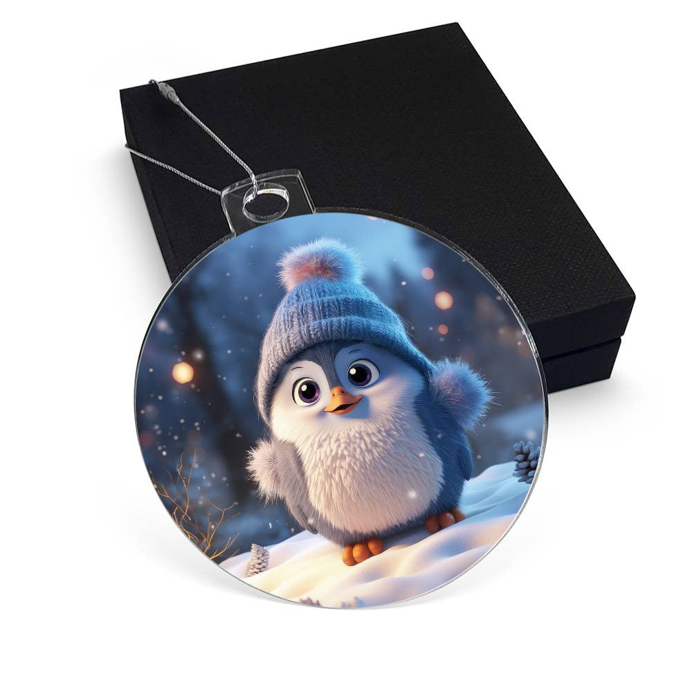 Cute Penquin Acrylic Christmas Ornament