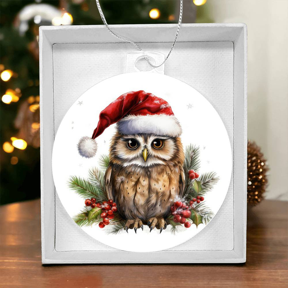 Owl Acrylic Christmas Ornament-[Heartfelt Family Gift]