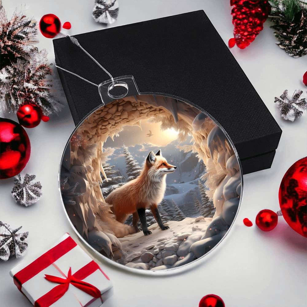 Fox Acrylic Christmas Ornament-[Heartfelt Family Gift]