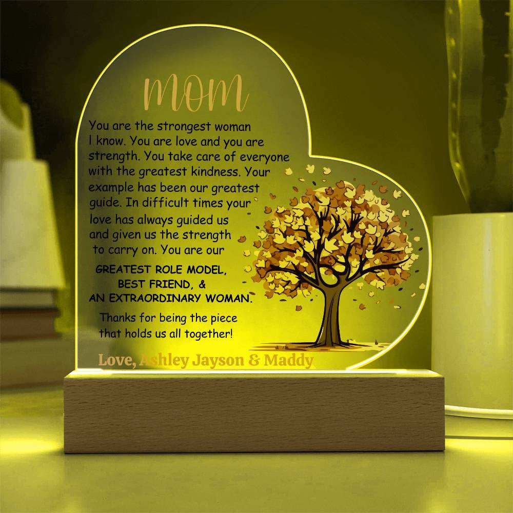 Mom Heart Acrylic Plaque Gift-[product type]