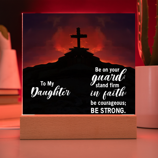 Daughter Stand Firm Religious Plaque & Cross Gift Set