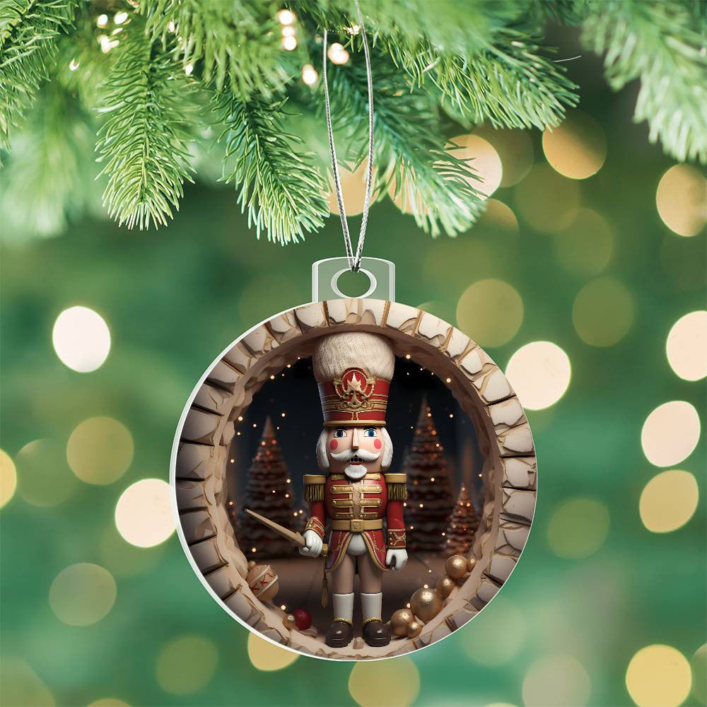 Nutcracker Acrylic Christmas Ornament-[Heartfelt Family Gift]