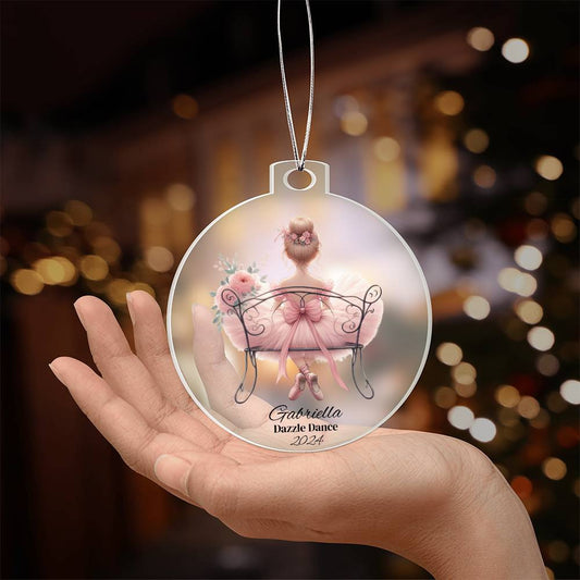 Ballerina Acrylic Christmas Ornament Dance Recital Gift