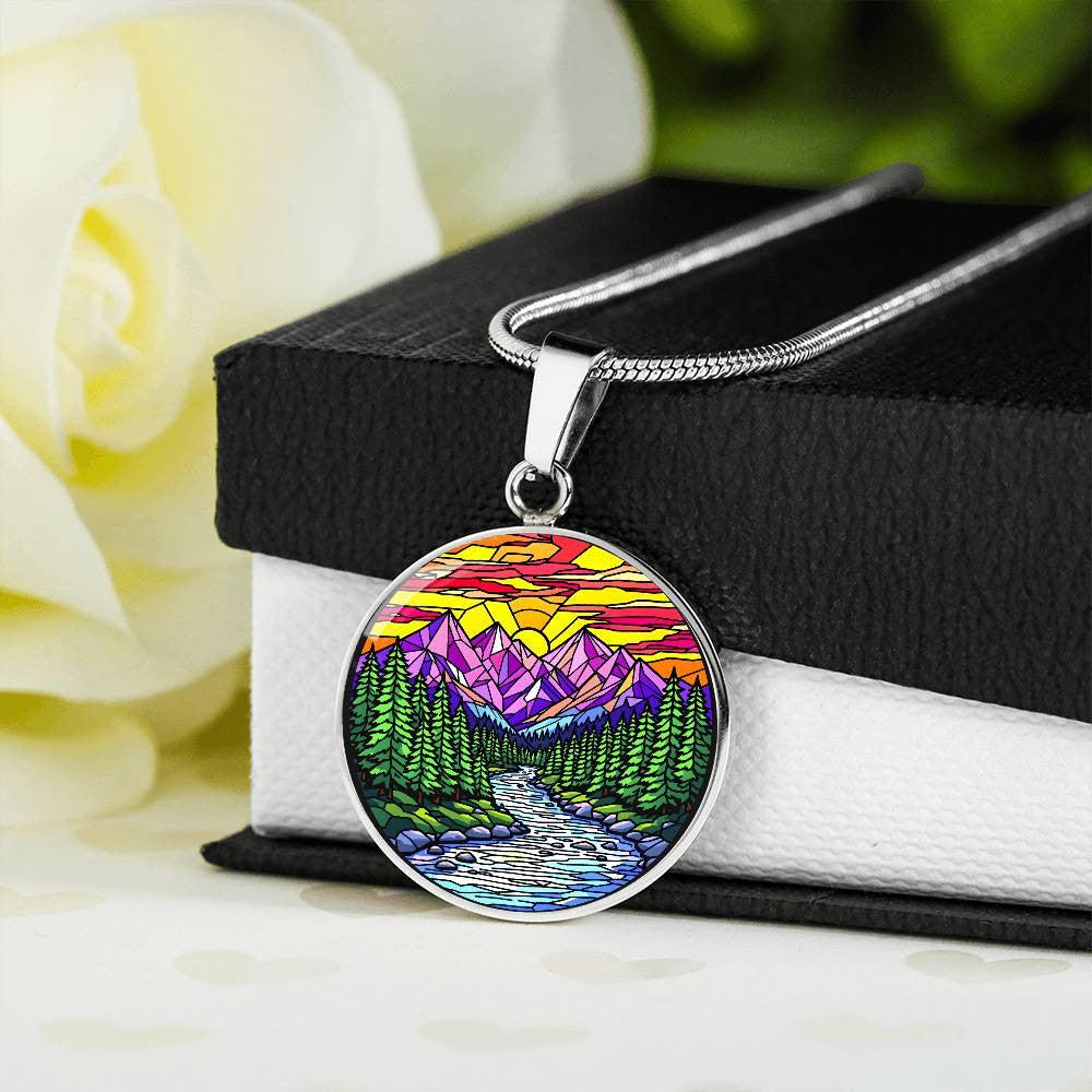 Mountain Range Pendant Necklace with Engraving-[Heartfelt Family Gift]