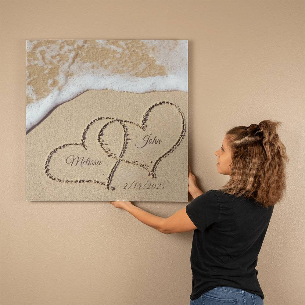 Names in The Sand Canvas Print for Couples-[Heartfelt Family Gift]