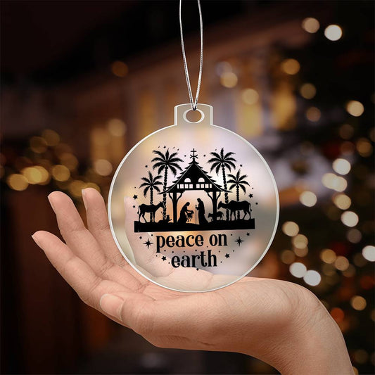 Peace on Earth Acrylic Christmas Ornament