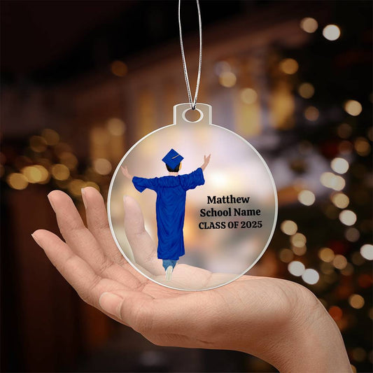 Personalized Graduation Ornament for male-[Heartfelt Family Gift]