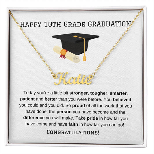 10th Grade Graduation Personalized Name Necklace Gift-Jewelry