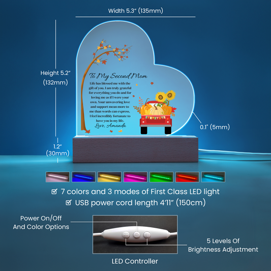 Second Mom Heart PlaqueAcrylic Heart Plaque
