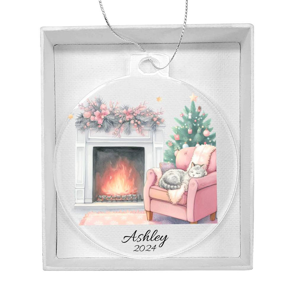 I am Dreaming Of A Pink Christmas Acrylic Christmas Ornament-[Heartfelt Family Gift]