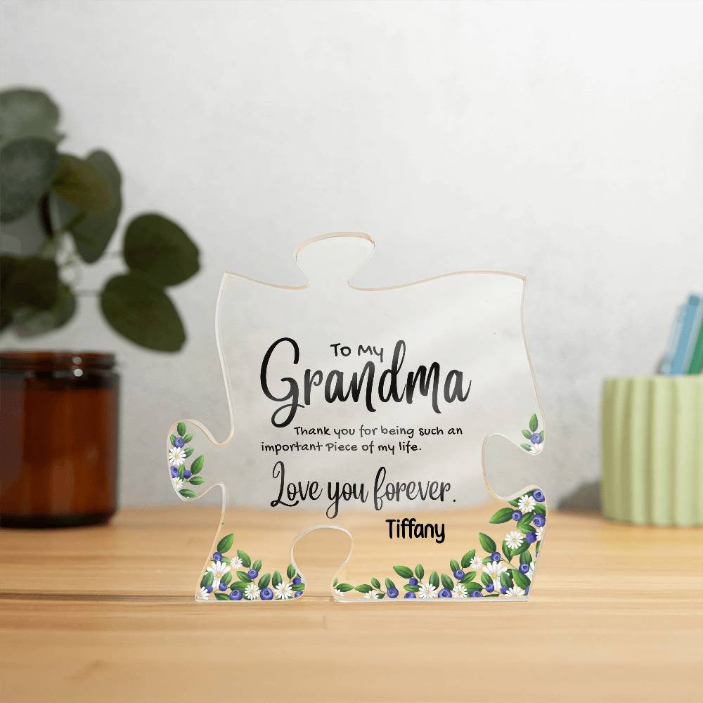 Grandma Puzzle Piece Acrylic Sign