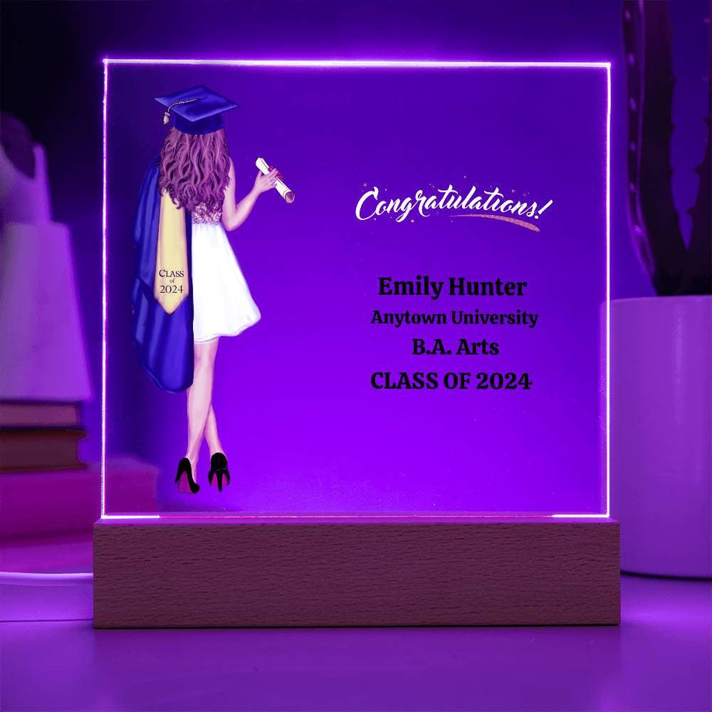 Graduation Acrylic Square Plaque-[product type]