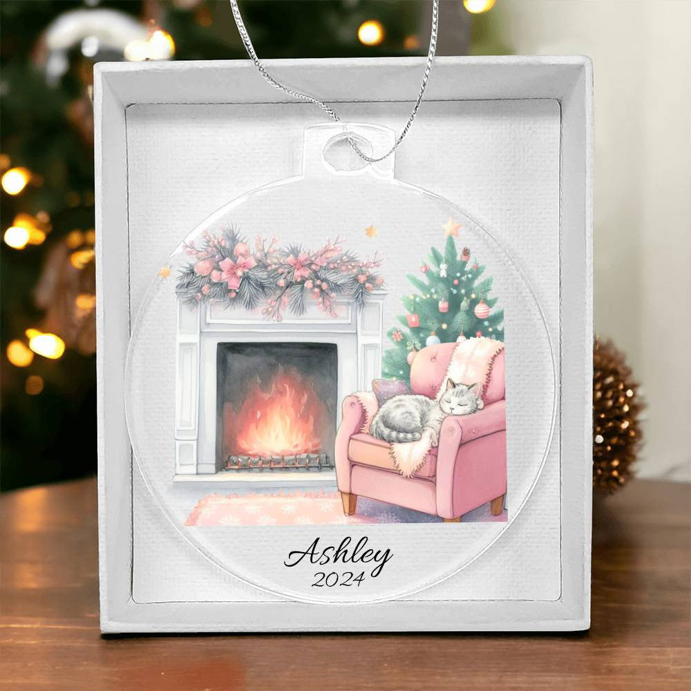 I am Dreaming Of A Pink Christmas Acrylic Christmas Ornament-[Heartfelt Family Gift]