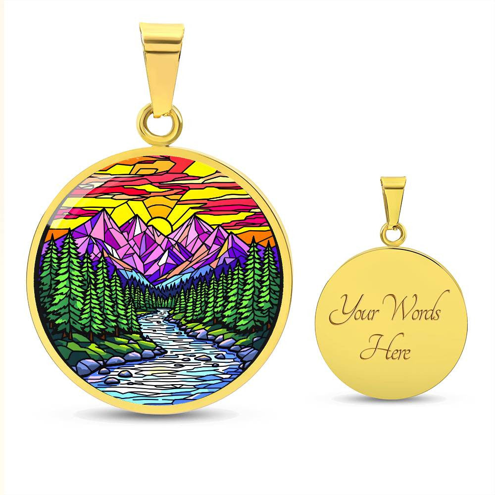 Mountain Range Pendant Necklace with Engraving-[Heartfelt Family Gift]