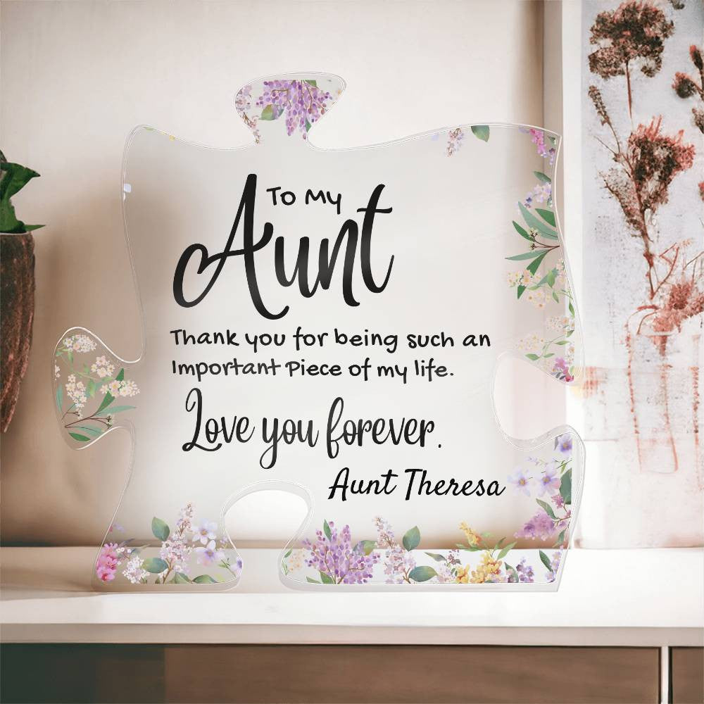 Aunt Acrylic Puzzle Plaque