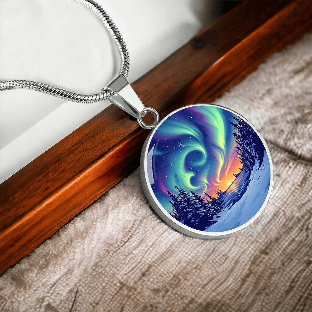 Northern Lights Pendant Necklace-[Heartfelt Family Gift]