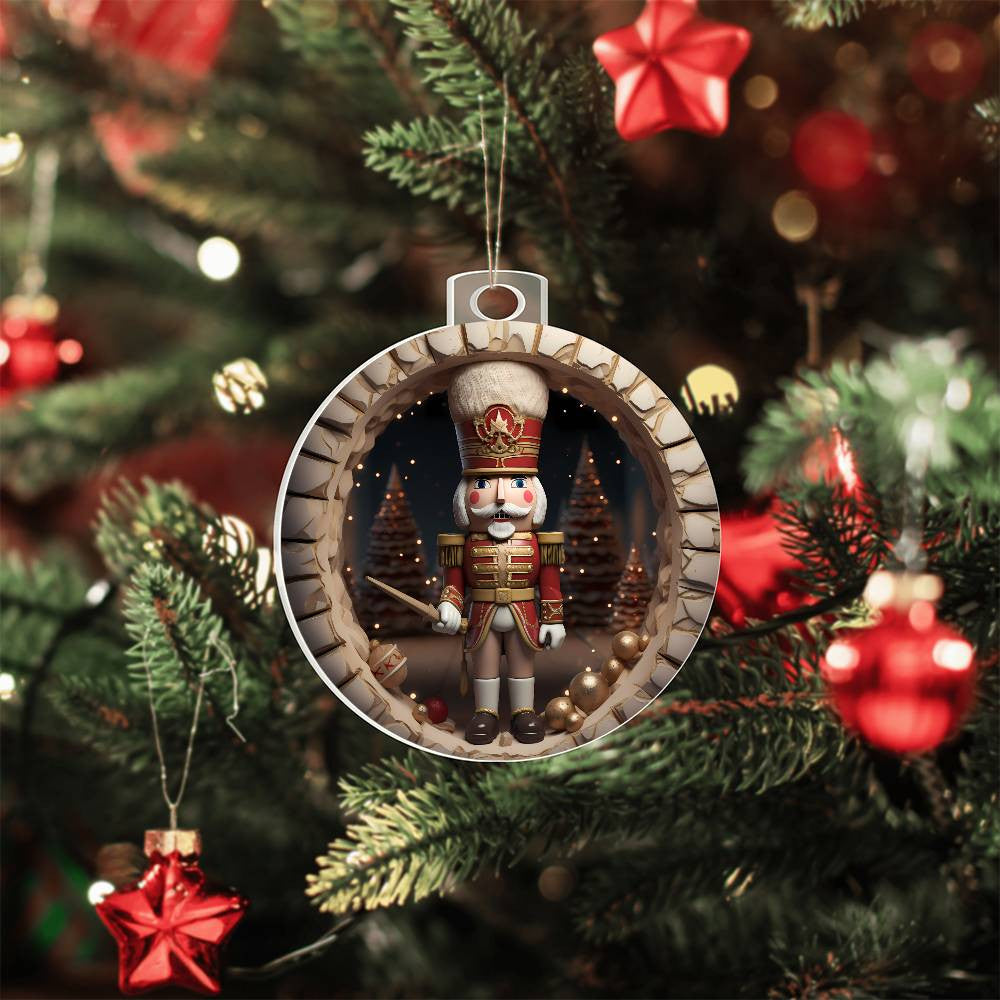 Nutcracker Acrylic Christmas Ornament-[Heartfelt Family Gift]