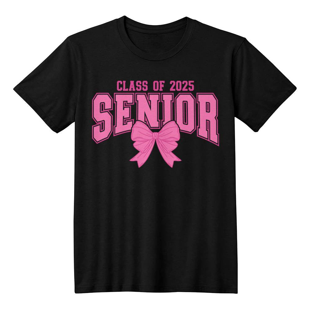 Senior Class of 2025 Pink Couquette  T-Shirt-[Heartfelt Family Gift]