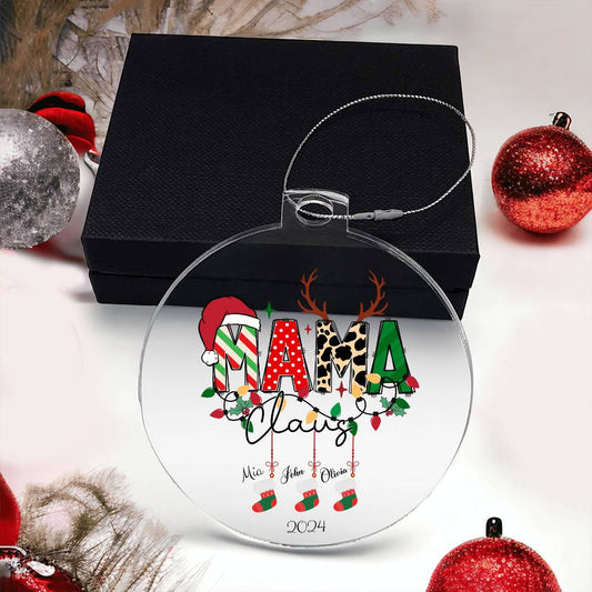 Mama Claus Acrylic Ornament for Mom-[Heartfelt Family Gift]