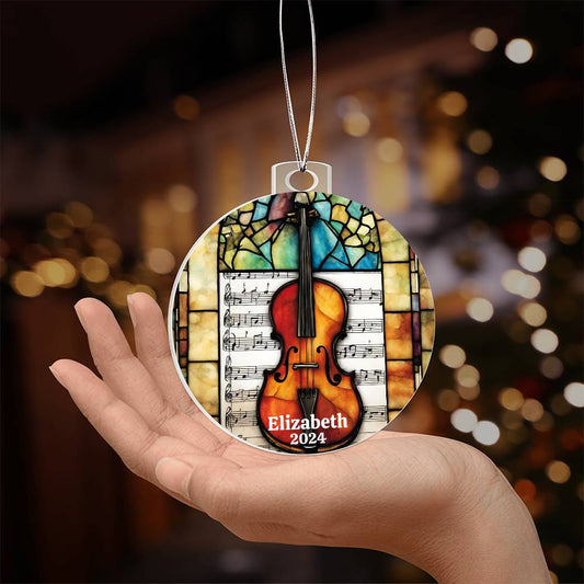 Violin Acrylic Ornament-[product type]