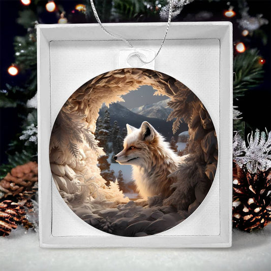 Fox Acrylic Christmas Ornament-[Heartfelt Family Gift]