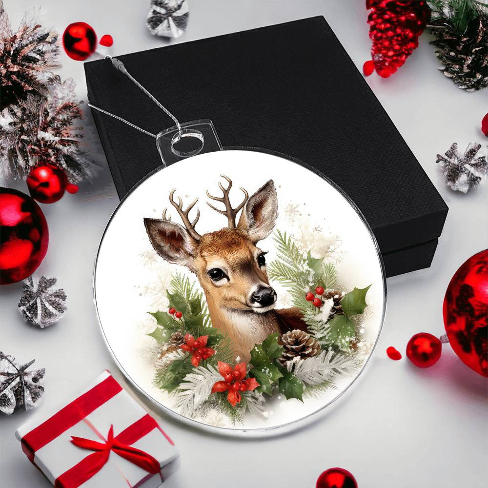 Deer Acrylic Christmas Ornament-[Heartfelt Family Gift]