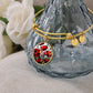 Red Poppy Flower Necklace or Bangle Bracelet with Optional Engraving-[product type]