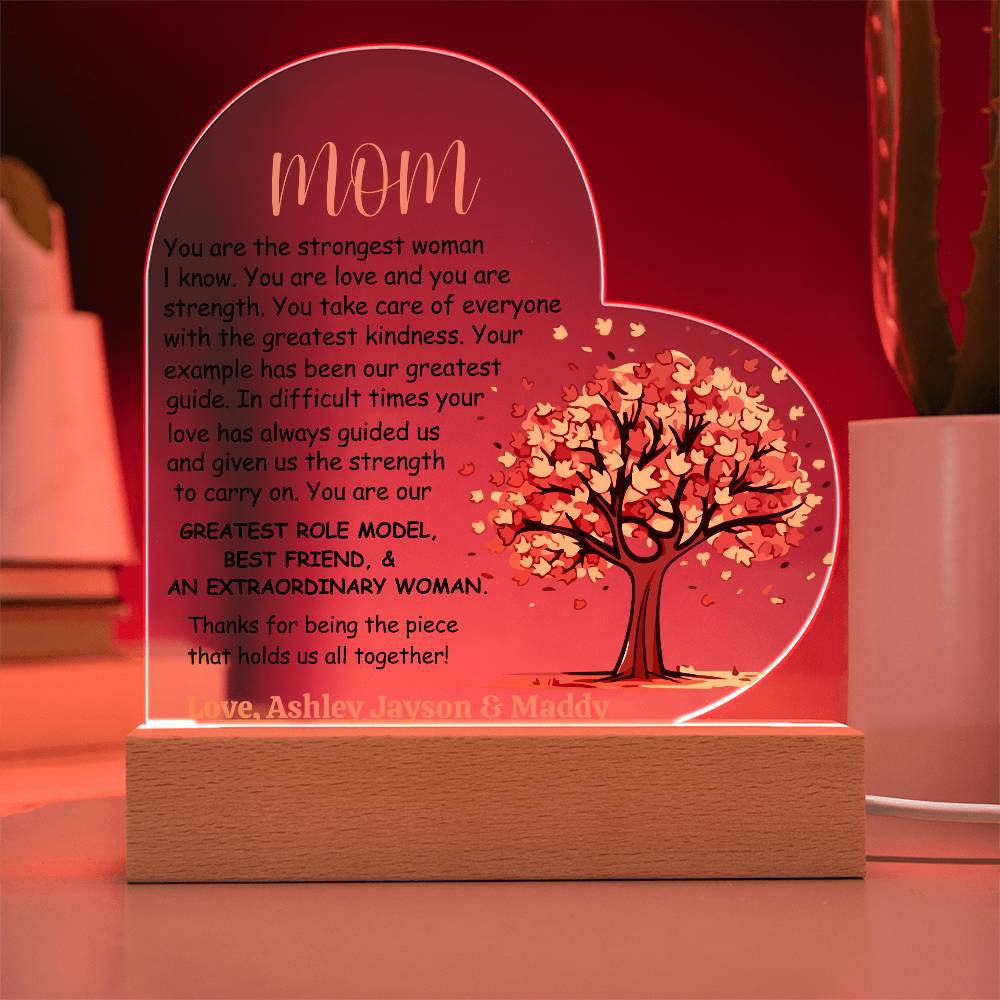 Mom Heart Acrylic Plaque Gift-[product type]