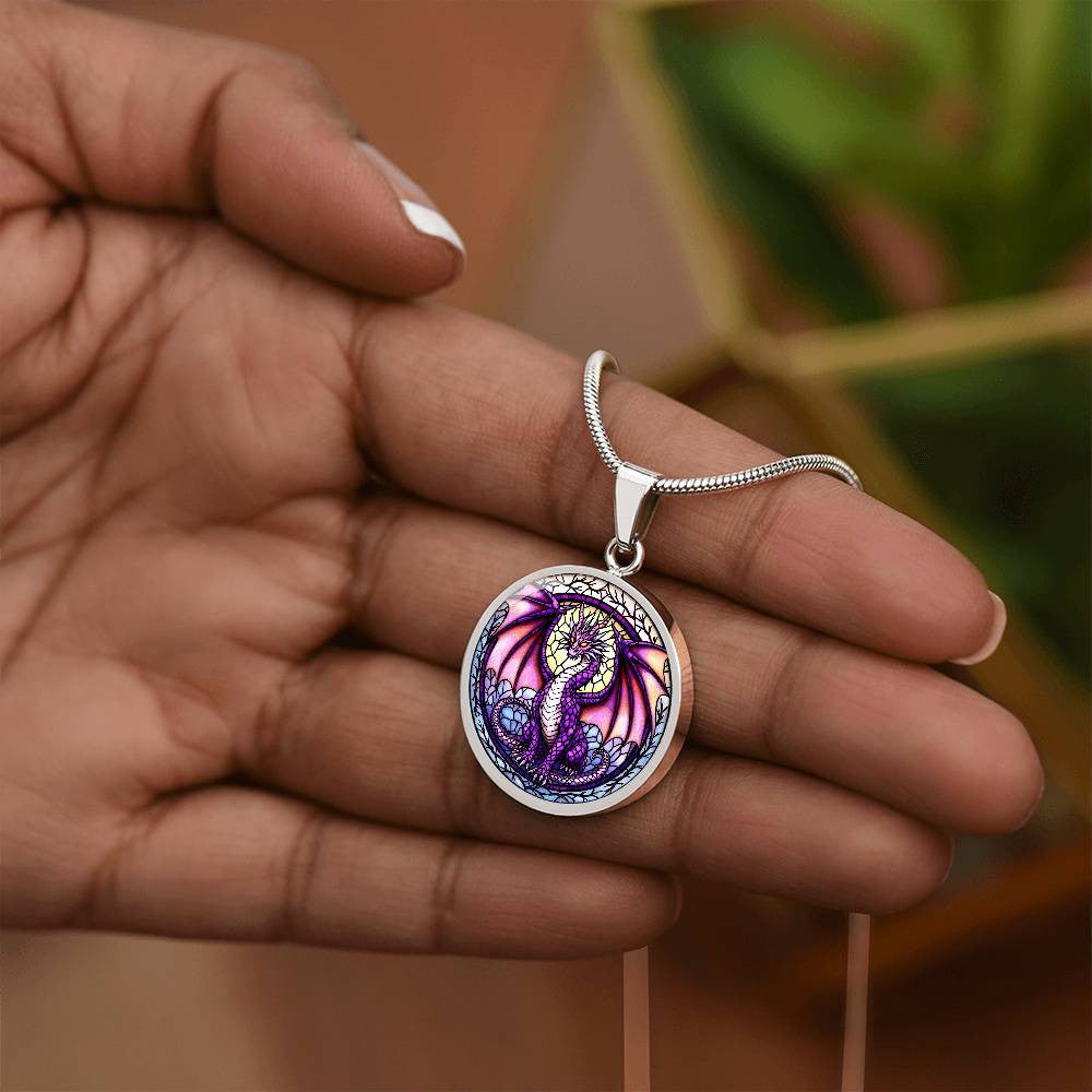 Purple Dragon Pendant Necklace-[Heartfelt Family Gift]