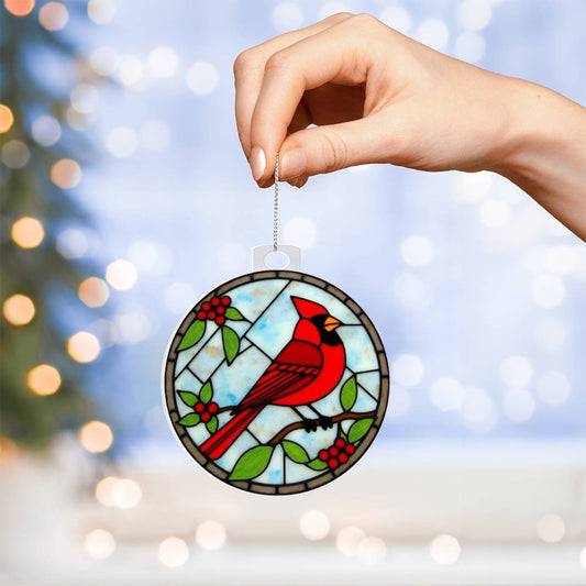 Cardinal Acrylic Christmas Ornament