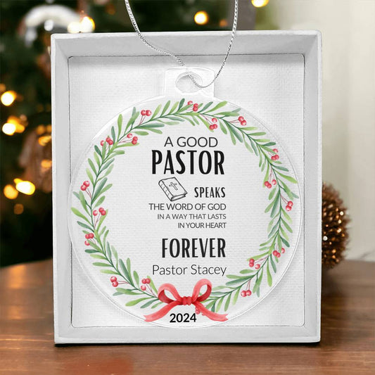 Pastor Acrylic Christmas Ornament Gift