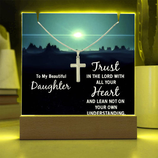 Daughter Trust in the Lord Religious Plaque & Cross Gift Set