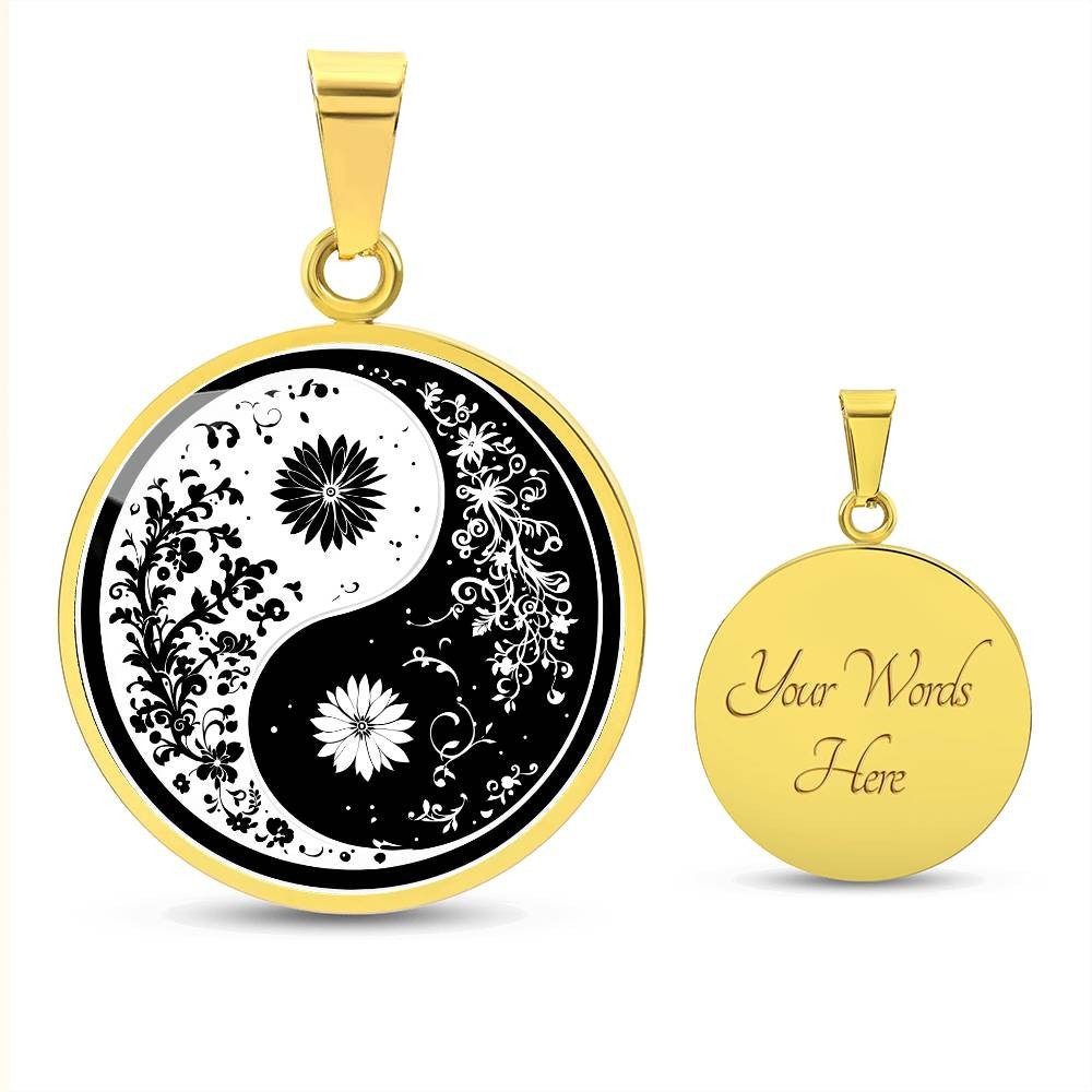 Yin Yang Necklace with Engraving-[Heartfelt Family Gift]