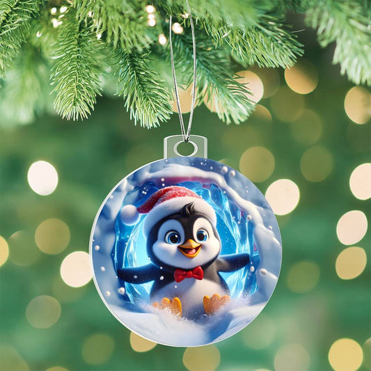 Penquin Acrylic Christmas Ornament