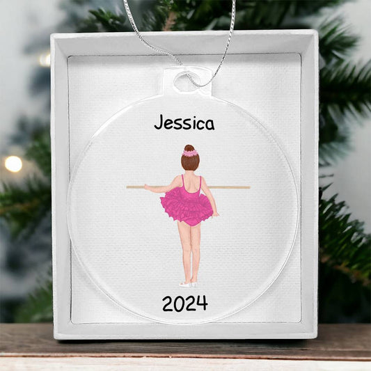 Personalized Ballerina Acrylic Christmas Ornament-[product type]