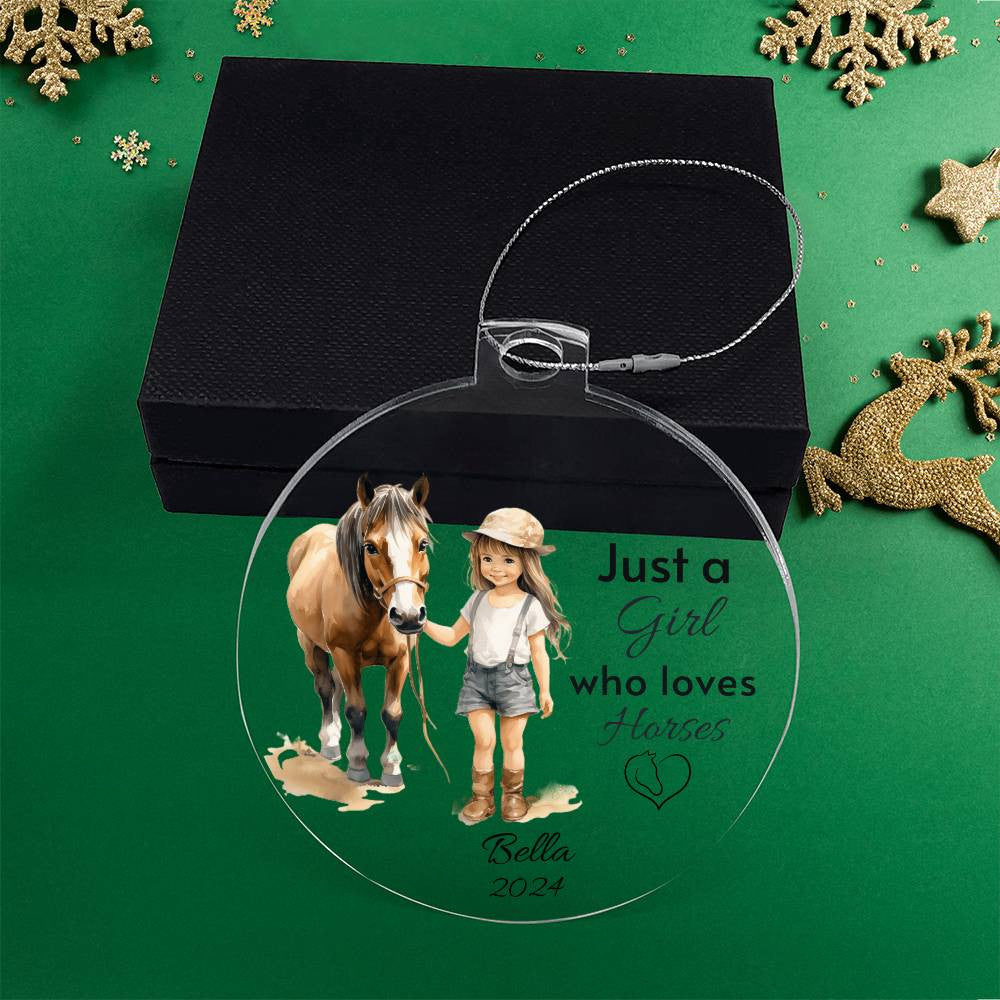 Horse Ornament Personalized, Girl Horse Christmas Ornament Gift, Riding a Horse Rider Christmas Ornament, Custom Names Horse Lover Gift-[Heartfelt Family Gift]