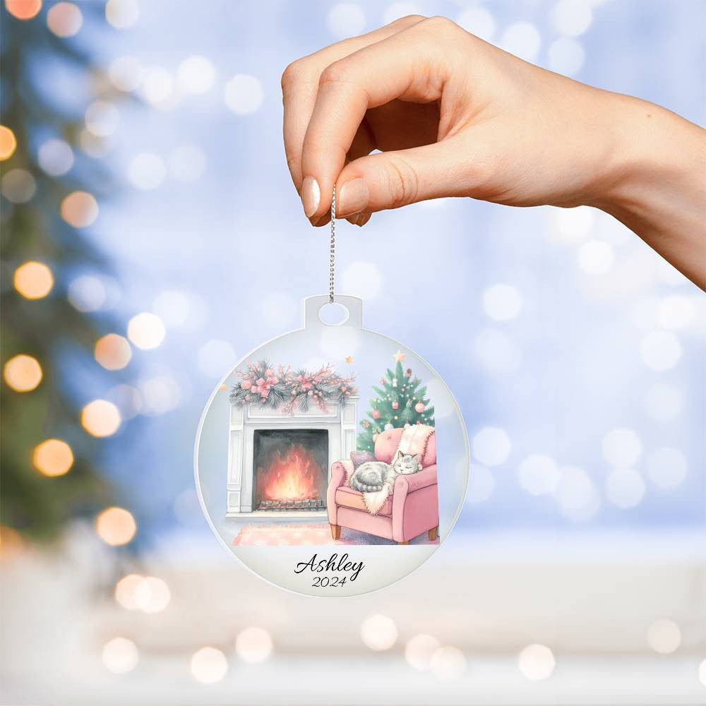 I am Dreaming Of A Pink Christmas Acrylic Christmas Ornament-[Heartfelt Family Gift]