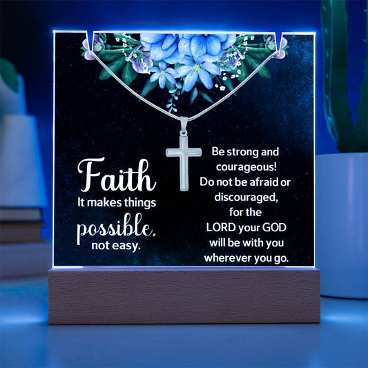 Faith Makes Things PossibleReligious Plaque & Cross Gift Set