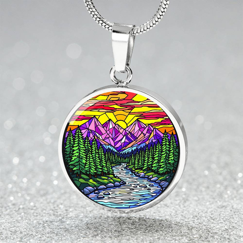 Mountain Range Pendant Necklace with Engraving-[Heartfelt Family Gift]