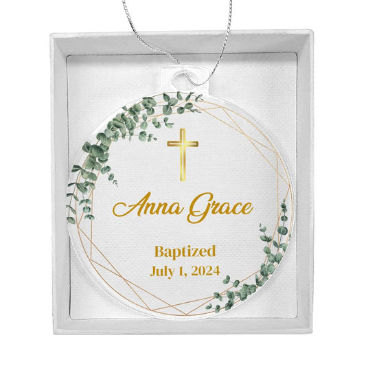 Baptism Personalized Christmas Ornament-[product type]