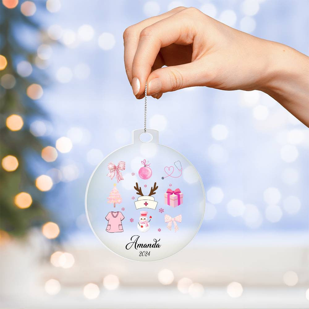 Nurse Acrylic Christmas Ornament-[Heartfelt Family Gift]