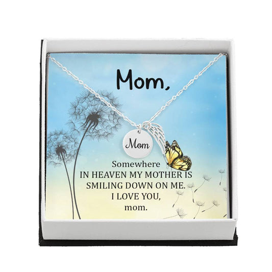 Somewhere in heaven(1) Mom Memorial Necklace-[product type]