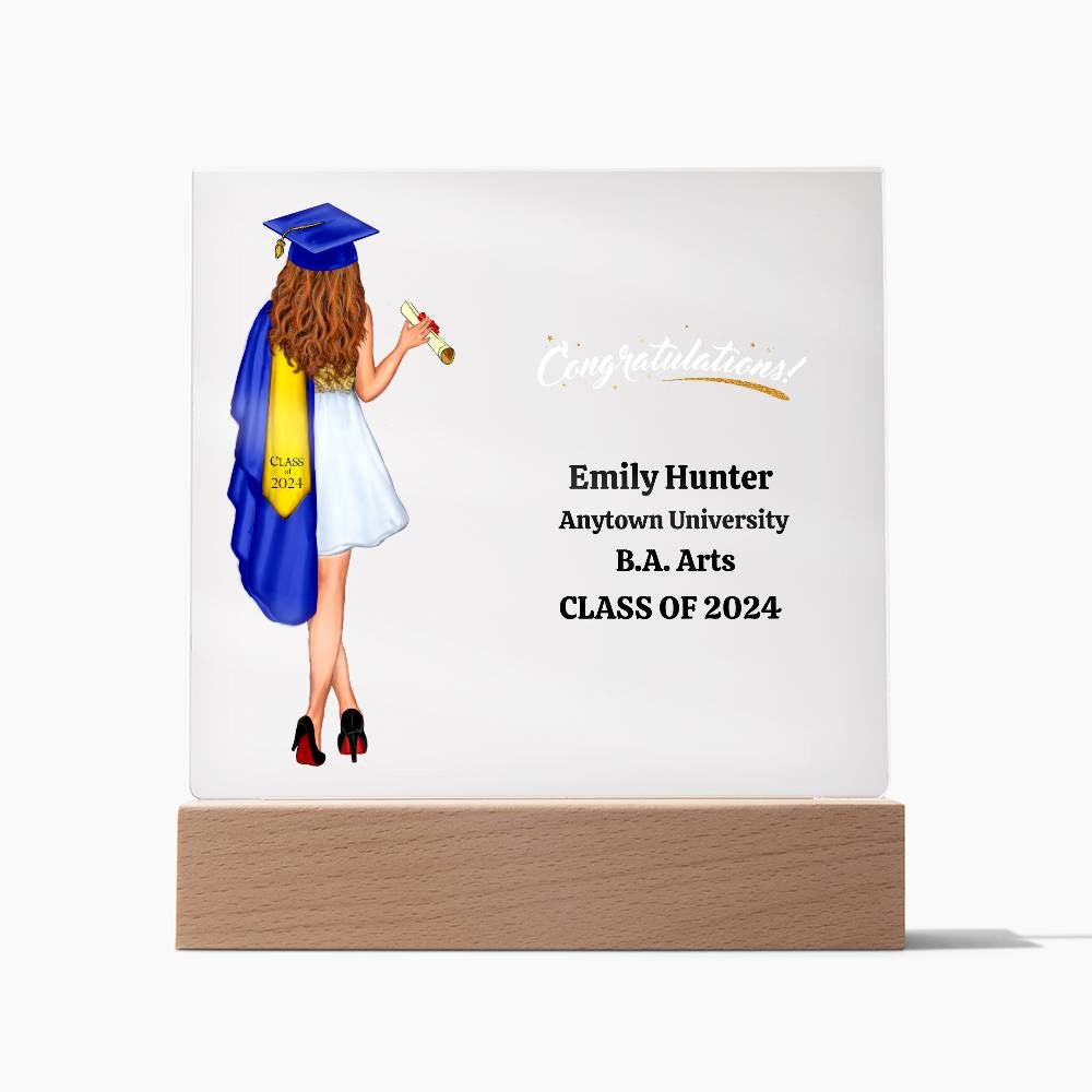 Graduation Acrylic Square Plaque-[product type]