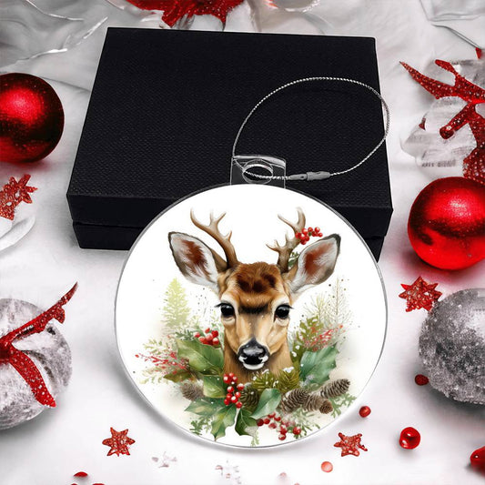 Deer  Acrylic Christmas Ornament-[Heartfelt Family Gift]