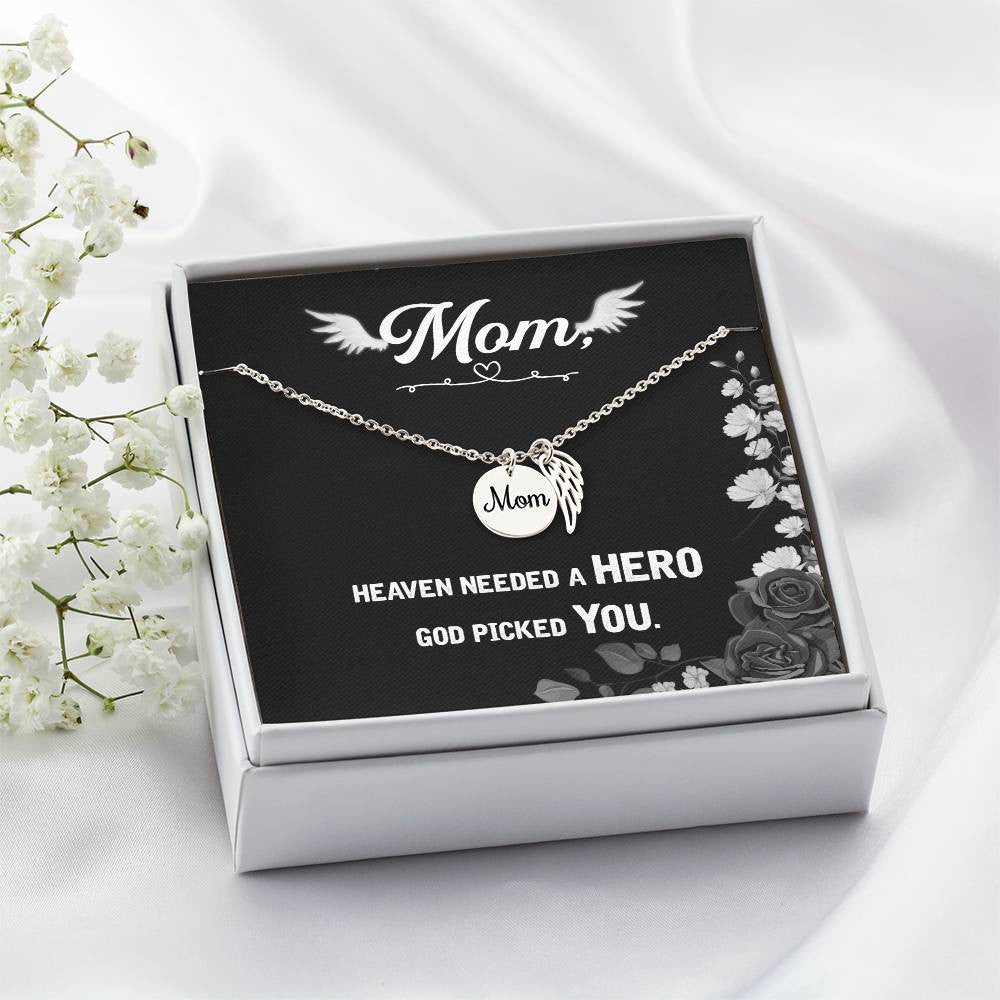 Mom Memorial Necklace - Heaven needed a hero-[product type]