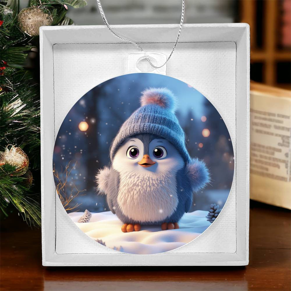 Cute Penquin Acrylic Christmas Ornament