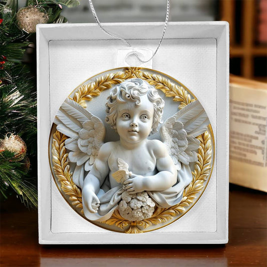 Cherub  Acrylic Christmas Ornament